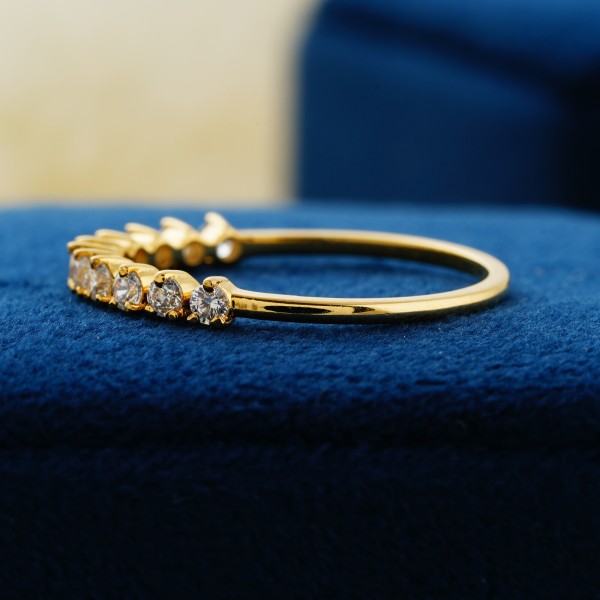 Floating Bubble Up Down Prong Setting Engagement Band Colorless Round Cut Moissanite 14K Gold Solid Yellow Gold Band Half Eternity Ring 3 5bd86c88