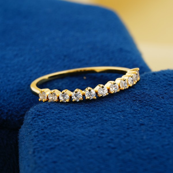 Floating Bubble Up Down Prong Setting Engagement Band Colorless Round Cut Moissanite 14K Gold Solid Yellow Gold Band Half Eternity Ring 6 7e2aec0f