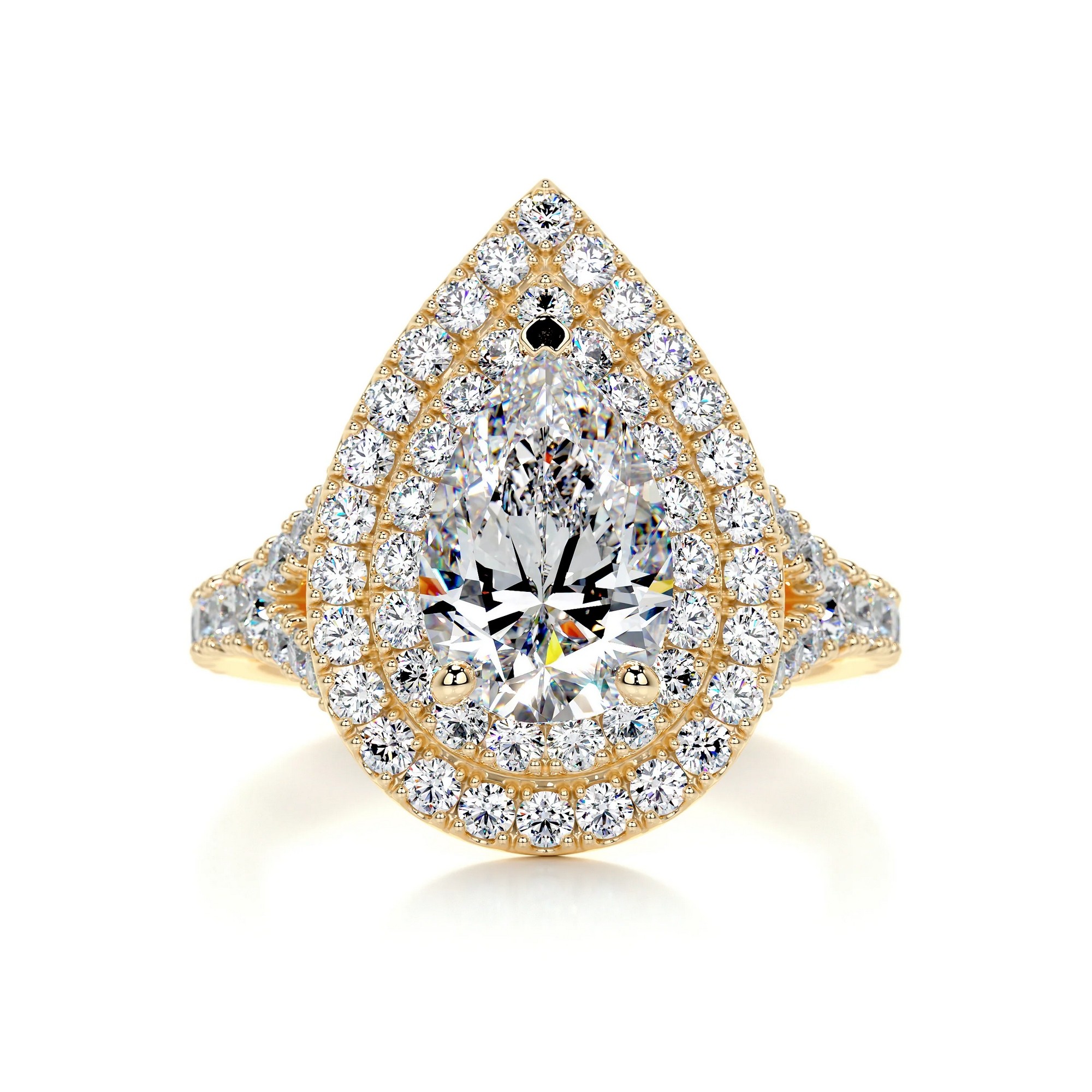 Radiant Sparkle Gold Diamond Ring Pear 9 878959dd