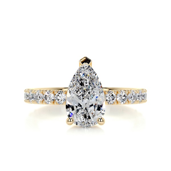 Gleaming Reflection Gold Diamond Ring Pear 9 b6d54444