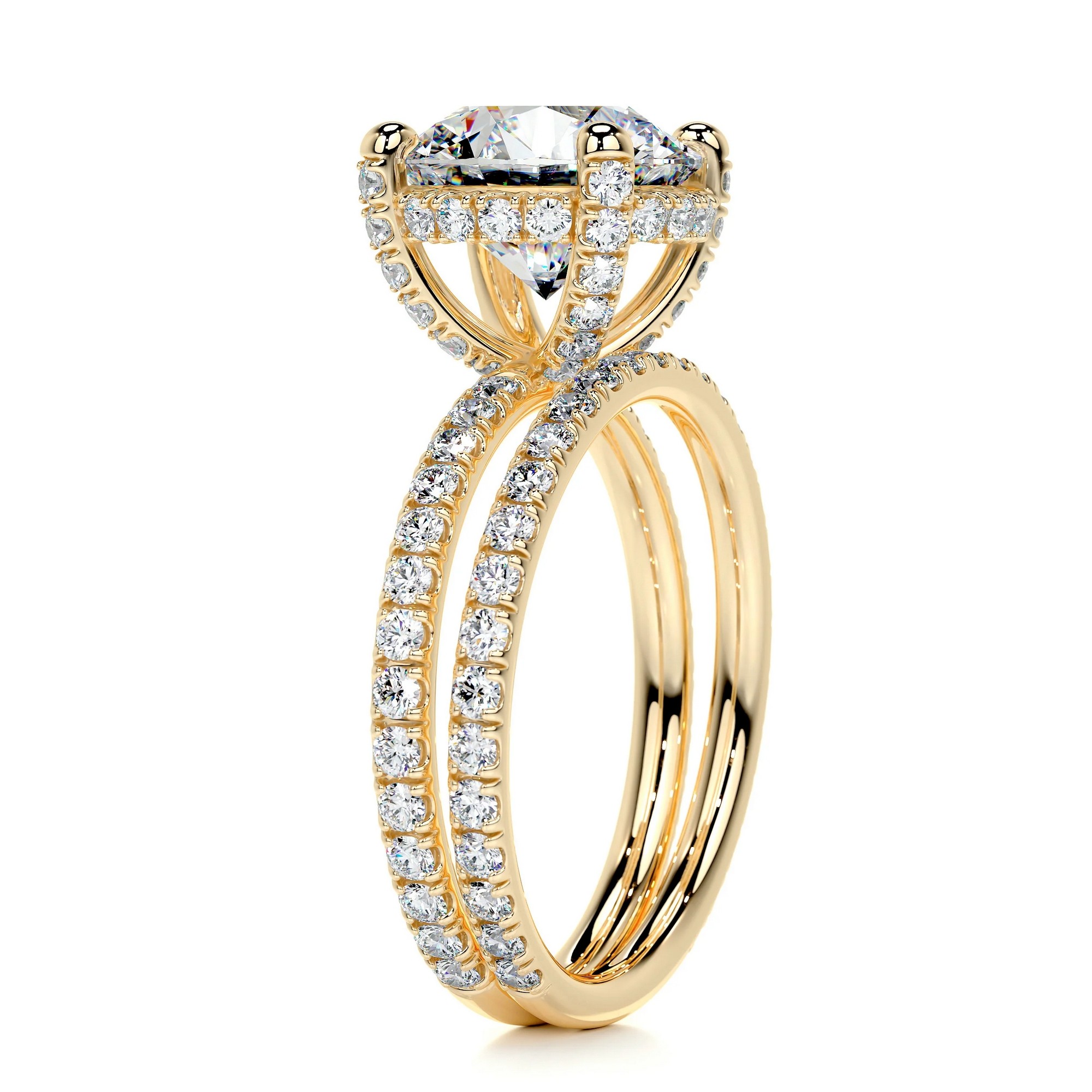 Enchanted Love Gold Diamond Bridal Set Round 11 bbabd970