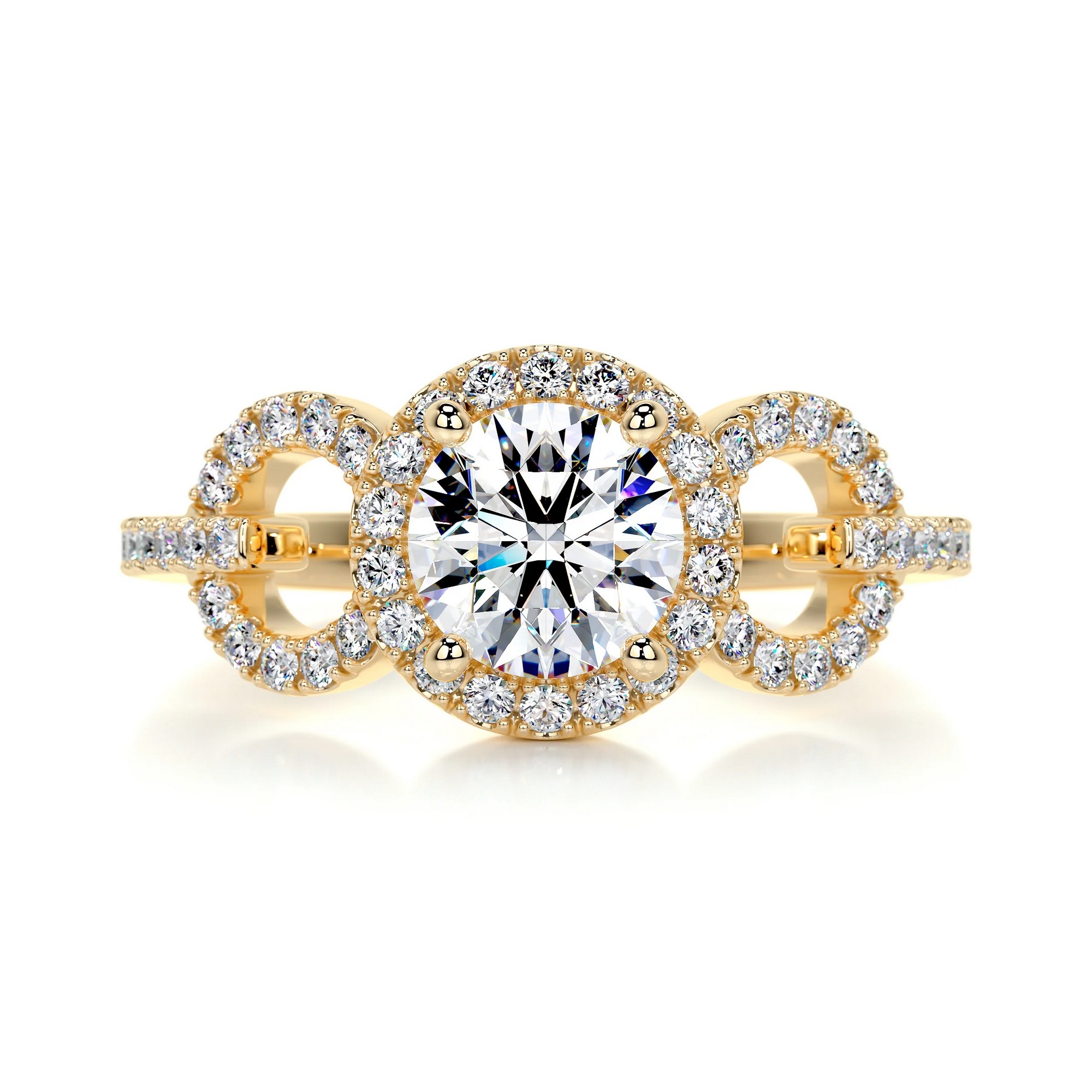 Harmonic Splendor Gold Diamond Ring Round 10 bd4814fe