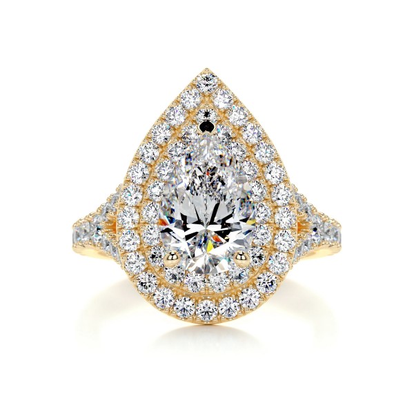 Radiant Sparkle Gold Diamond Ring Pear 9 ceac9476