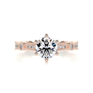 Radiant Sparkle Gold & Moissanite Diamond Ring Round