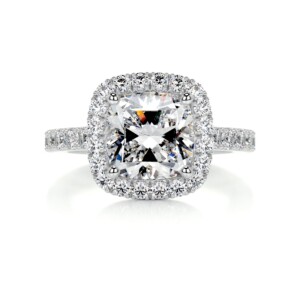 Serene Enchantment Gold & Moissanite Diamond Ring Cushion