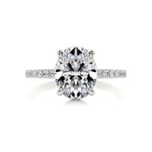 3.00ct Oval Twinkling Whispers Gold &  Moissanite Diamond Ring Oval