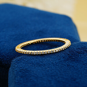 Camille Lab Grown  Minimalist Diamond Full Eternity Solid Gold Wedding Band